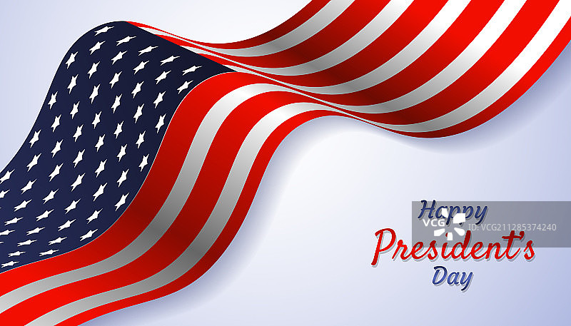 白色背景的美国总统日图片素材