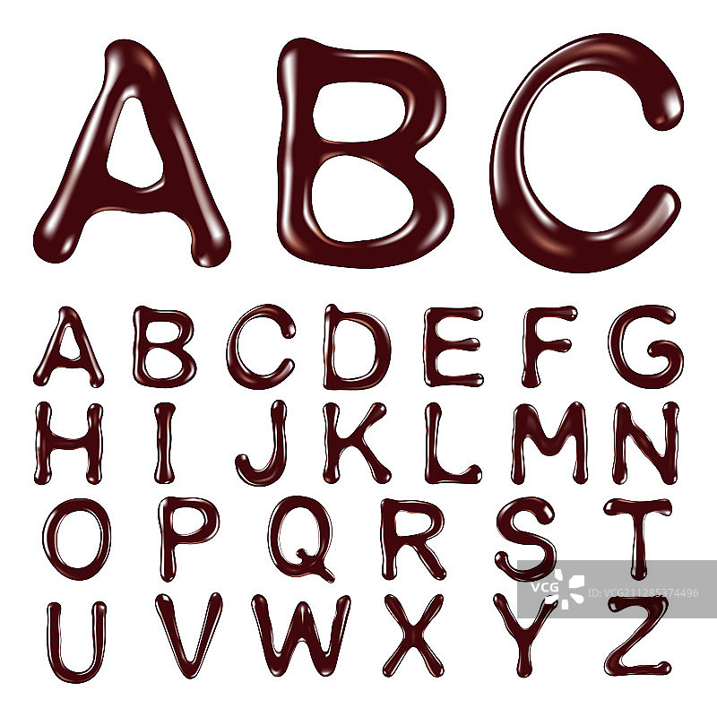 巧克力字母表图片素材