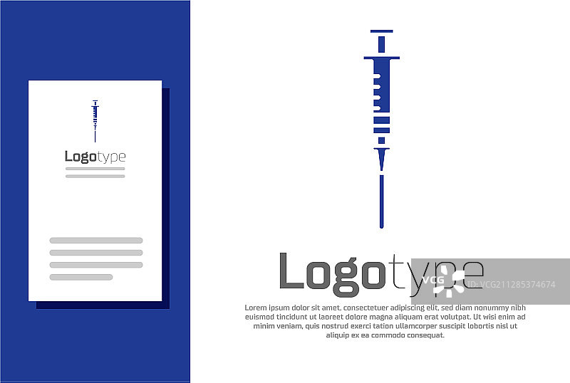白色背景上孤立的蓝色注射器图标图片素材