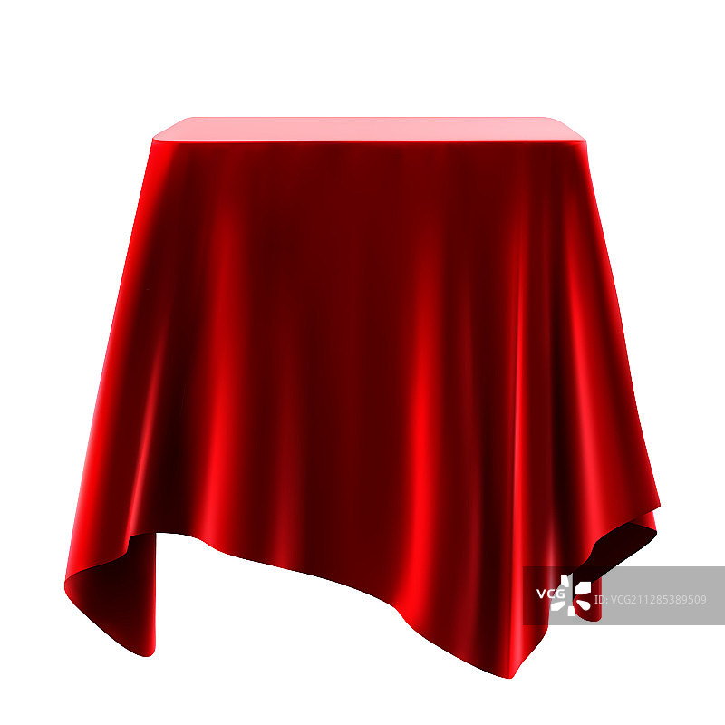 白色背景上的红色桌布图片素材
