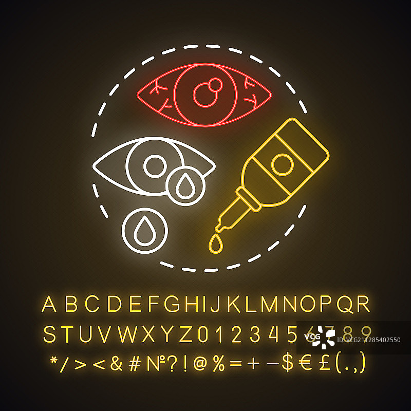 眼睛过敏霓虹灯概念图标图片素材