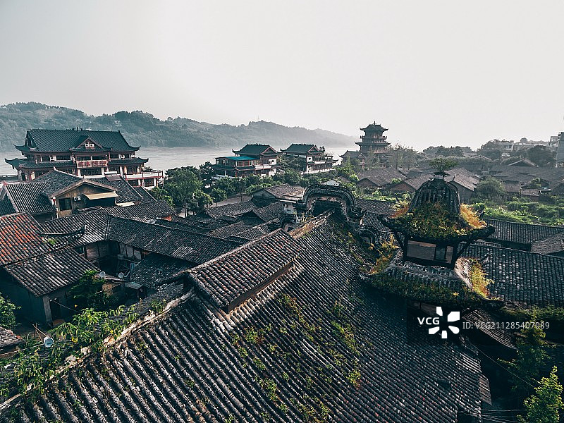 航拍四川宜宾李庄古镇图片素材