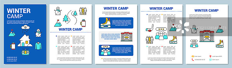 冬季雪山度假村宣传册模板图片素材