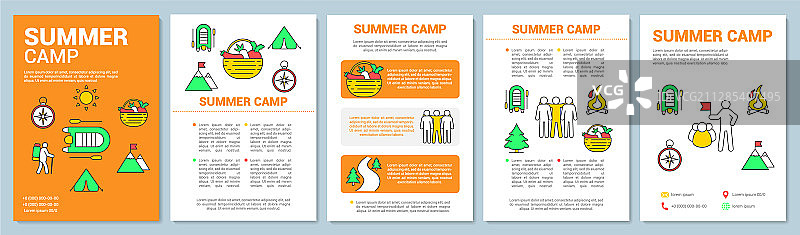 夏季户外探险营宣传册模板图片素材