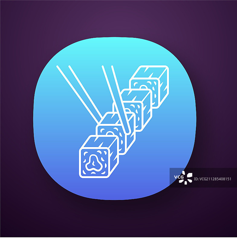 带筷子的寿司套餐App图标图片素材