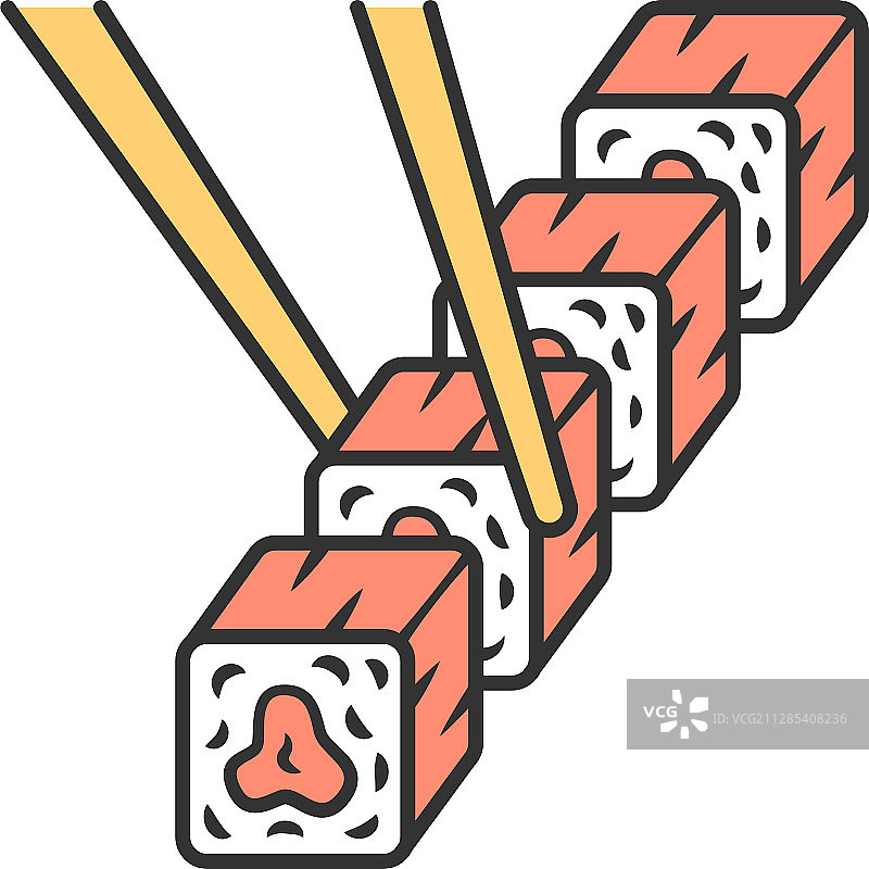 寿司套餐彩色图标图片素材