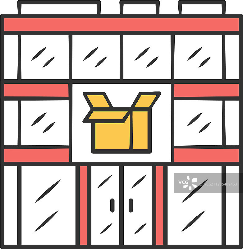 邮局大楼彩色图标邮政仓库图片素材