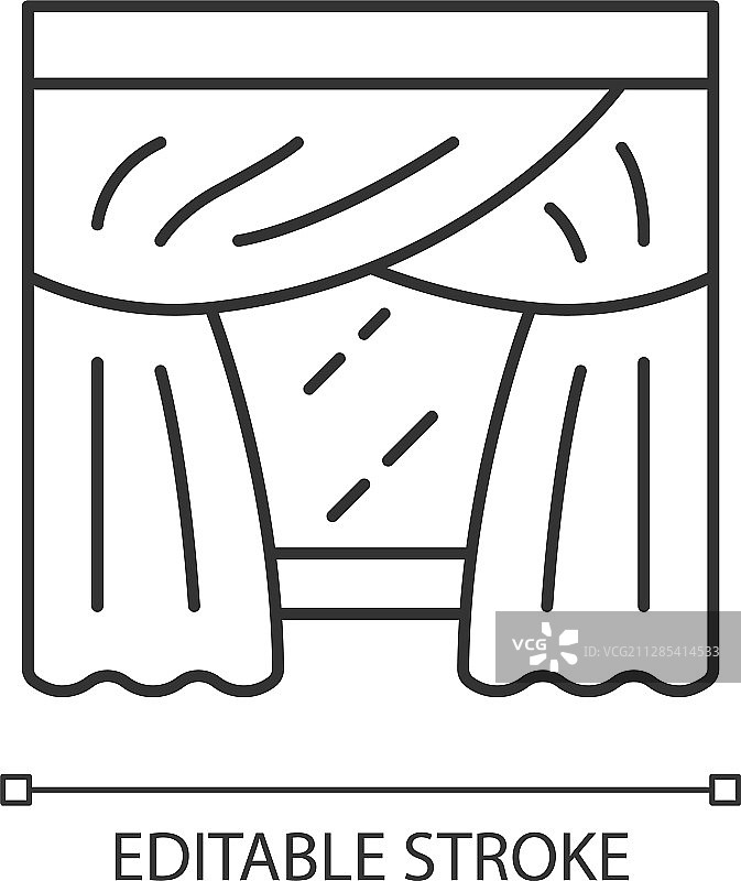 普里西拉窗帘挂式线性图标图片素材