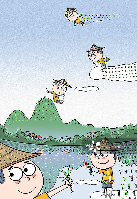 插秧忙图片素材