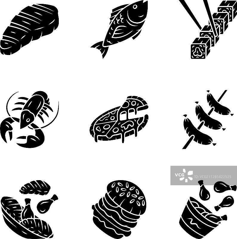 餐厅菜单快餐意餐图标符号图片素材