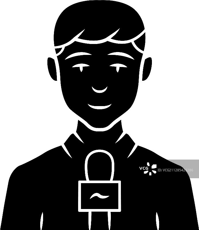 男记者字形图标电视节目主持人采访者图片素材