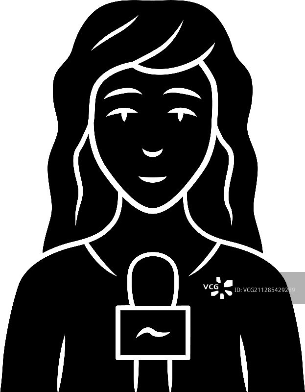 女记者字形图标电视节目主持人图片素材