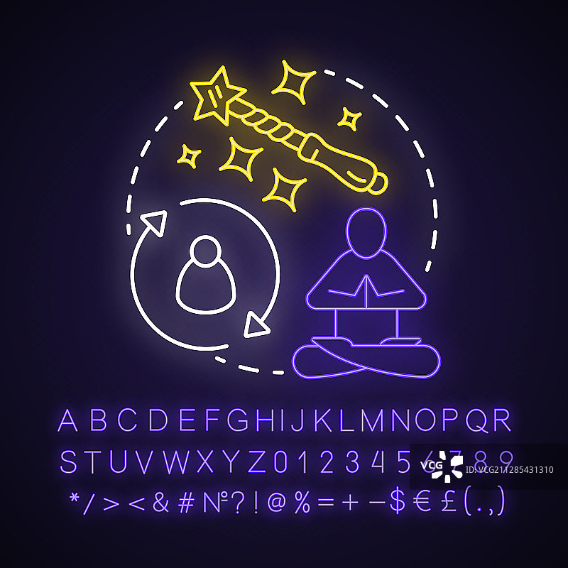 霓虹灯光概念图标：变形魔法图片素材