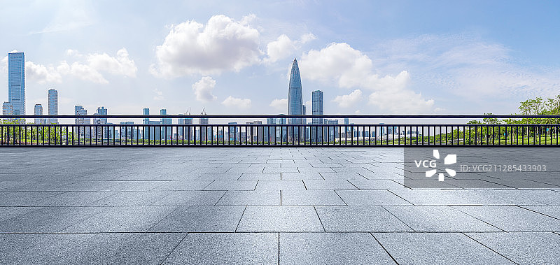 深圳湾市区中心全景都市风光城市天际线地面地板汽车广告背景图图片素材