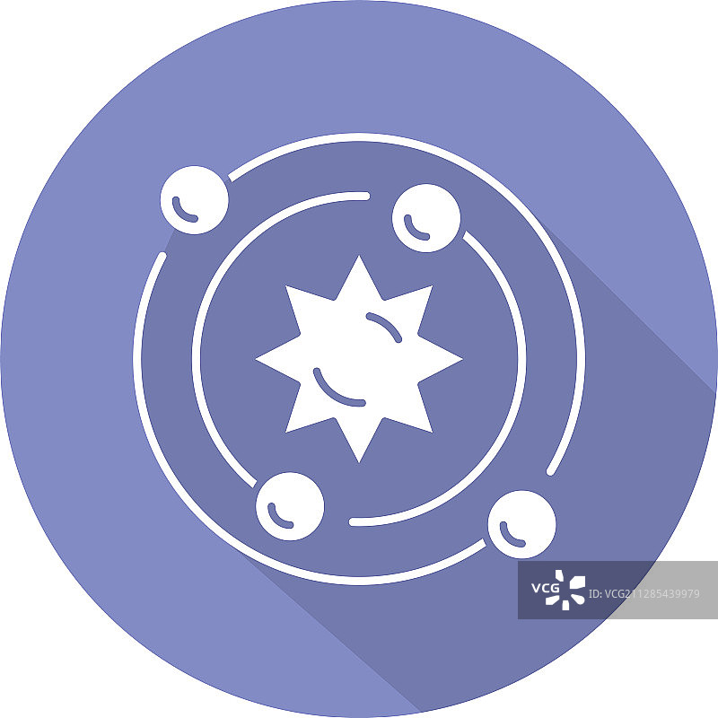 天体物理学蓝紫色扁平长阴影设计图片素材