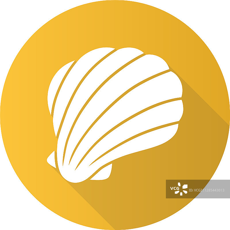 黄色扁平风海螺长阴影设计图片素材