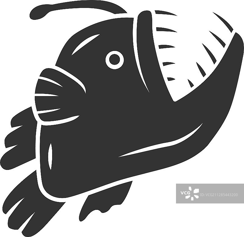 鮟鱇鱼轮廓图标图片素材
