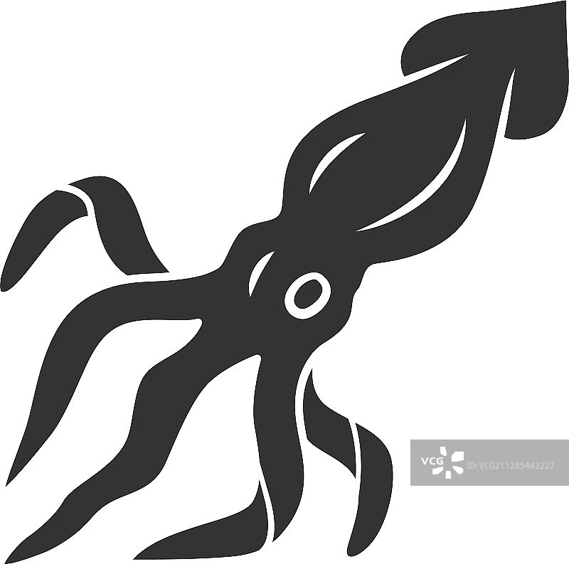 游泳鱿鱼标志图标图片素材