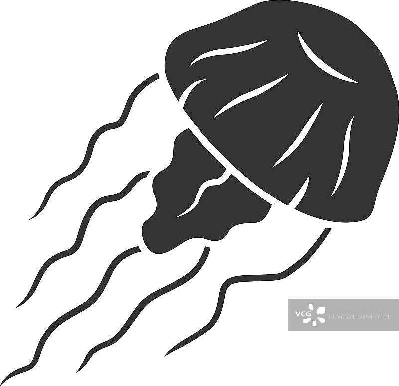 游泳水母字形图标图片素材
