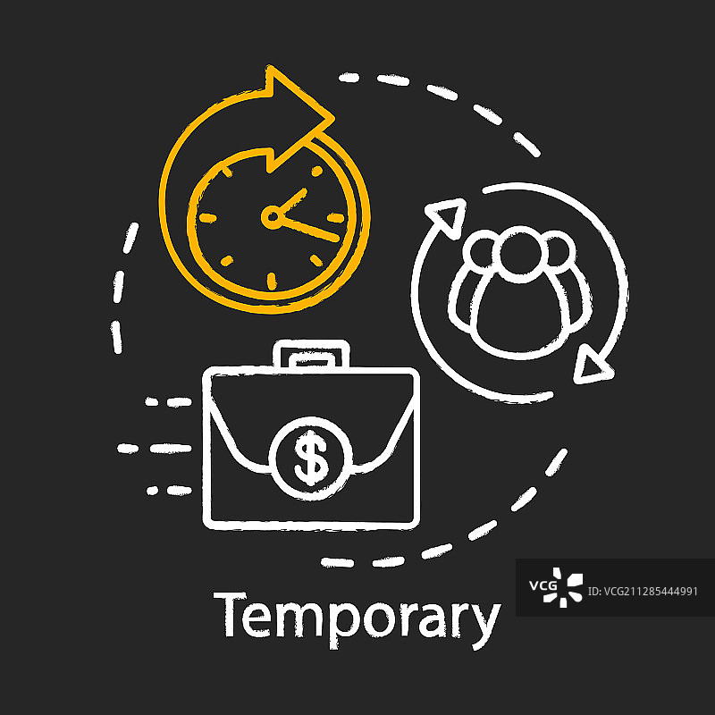 临时粉笔图标零工短期工作图片素材