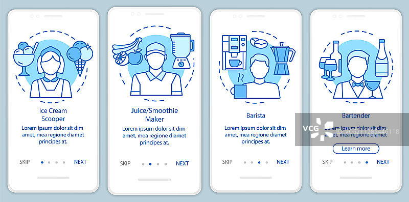 快餐咖啡馆的兼职招聘（蓝色）图片素材