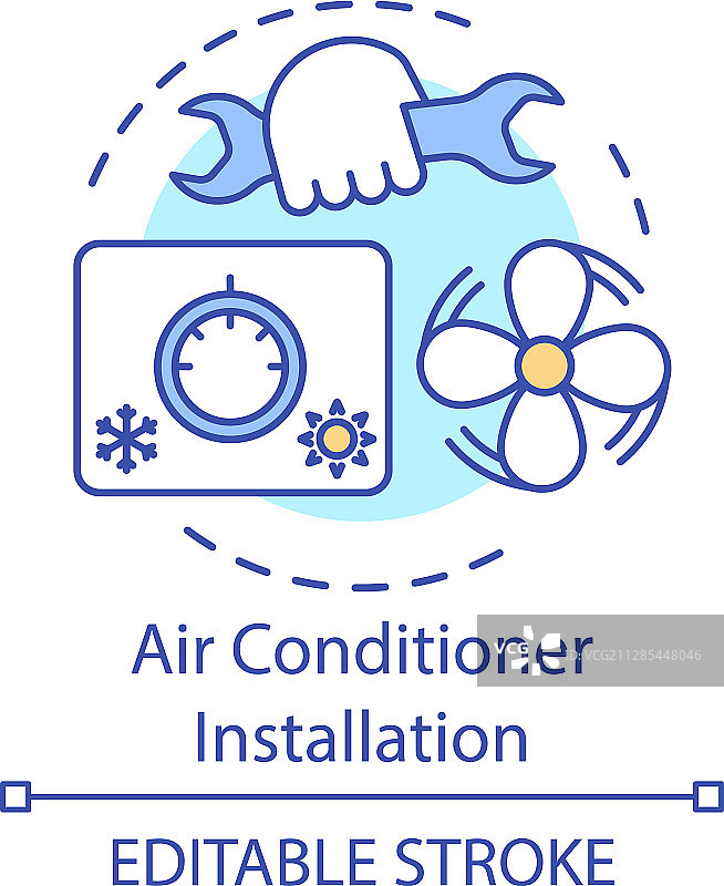 空调安装概念图标图片素材