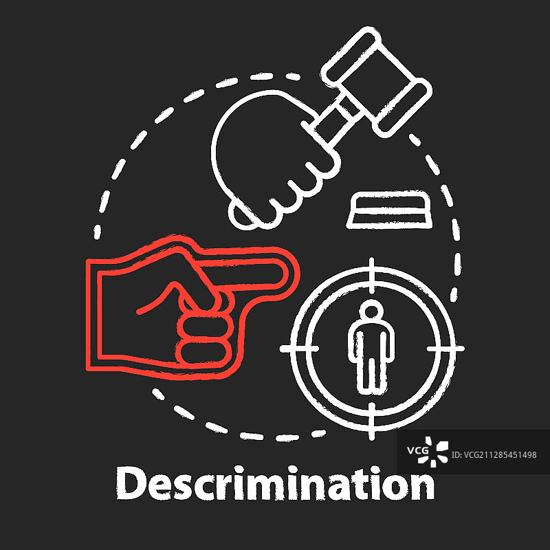 偏见歧视粉笔概念图标图片素材