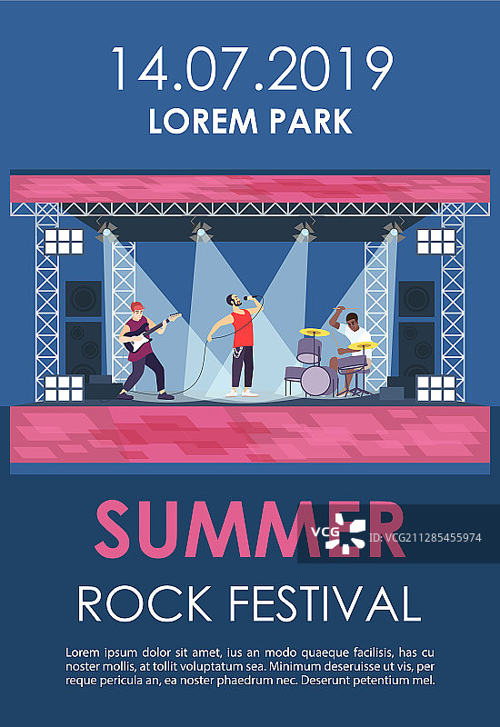 夏季摇滚音乐节宣传册模板图片素材