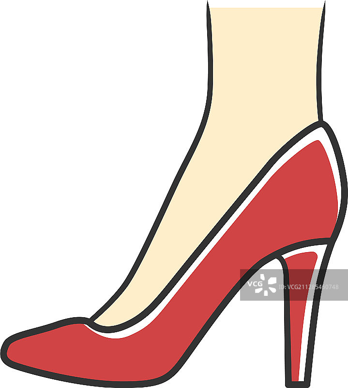 红色细高跟鞋图标图片素材
