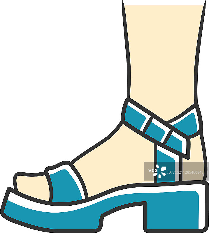 块跟蓝色图标女性时尚的鞋子图片素材