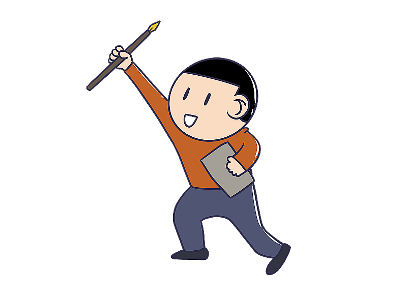 元素：手拿笔的学生图片素材