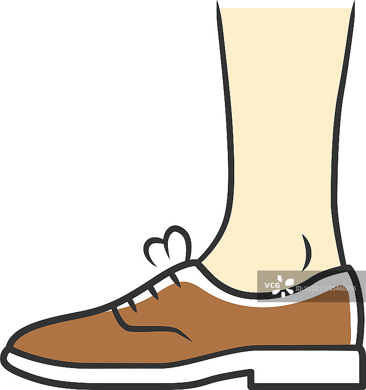 棕色布洛克鞋男女款皮鞋图标图片素材