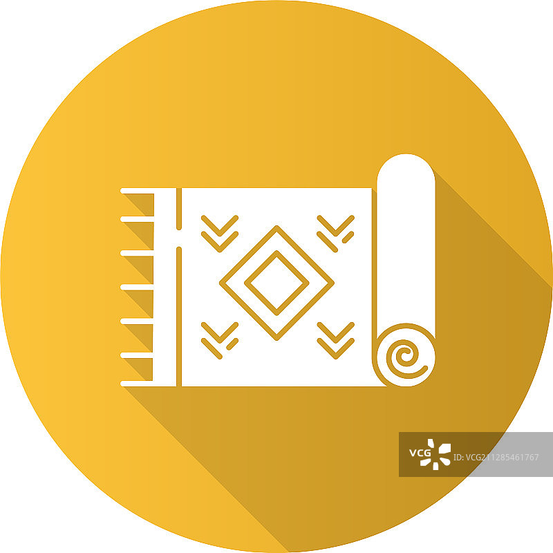 黄色扁平风格长阴影字形家用毛毯图片素材