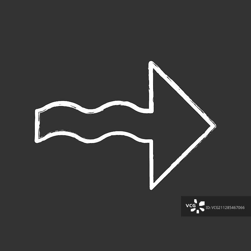 波浪箭头粉笔图标方向指针符号图片素材