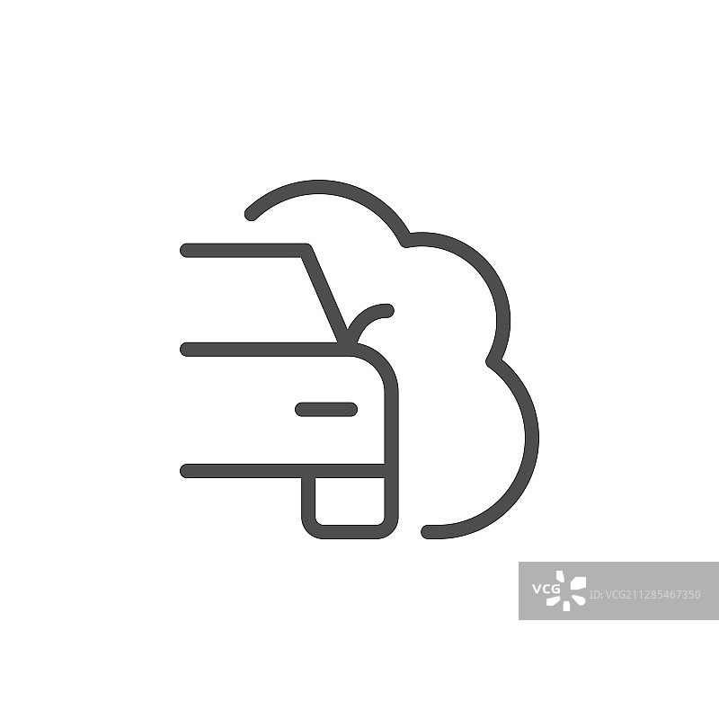 汽车尾气排放线性图标图片素材