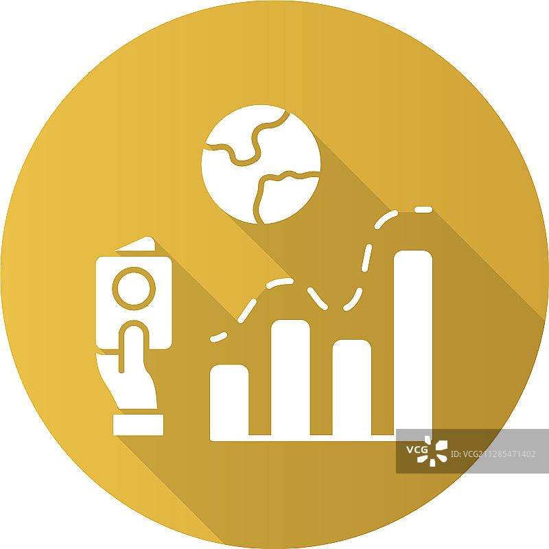 黄色扁平风格移民率长阴影设计图片素材