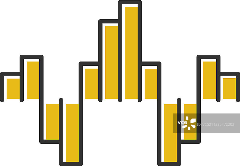 几何音乐波浪彩色图标抽象黄色背景图片素材