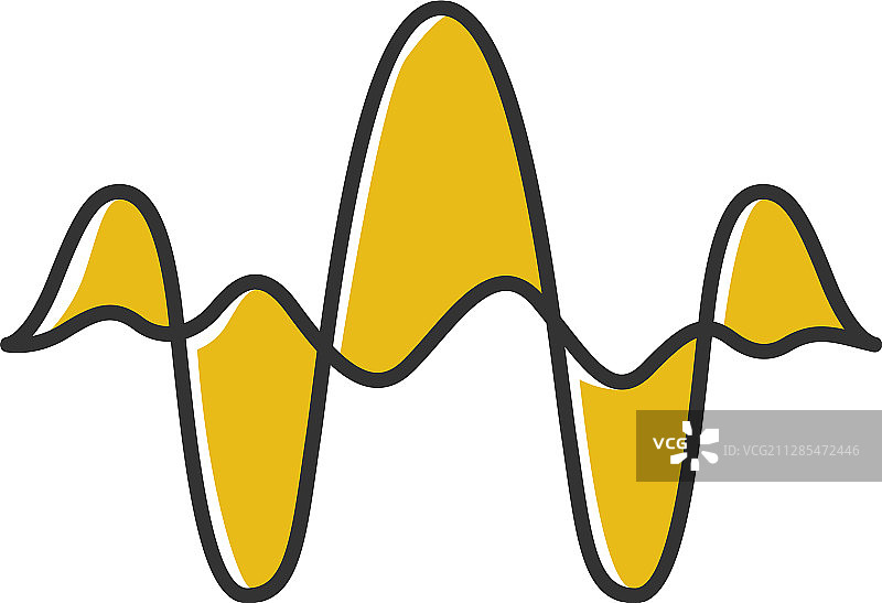 重叠曲线波浪彩色振动图标图片素材