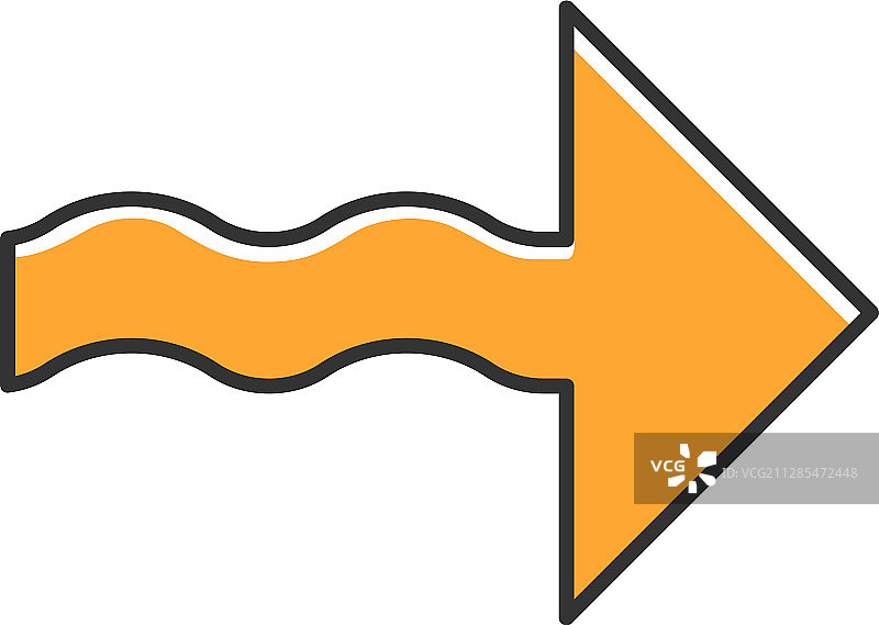 波浪形橙色箭头图标图片素材