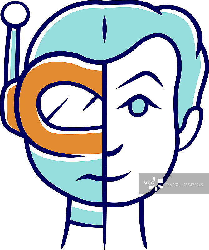 机器人模仿者彩色图标自动黑客图片素材