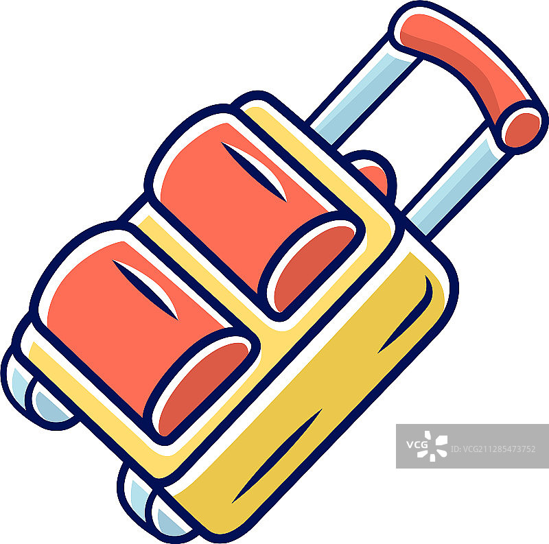 带轮大号行李箱彩色图标图片素材