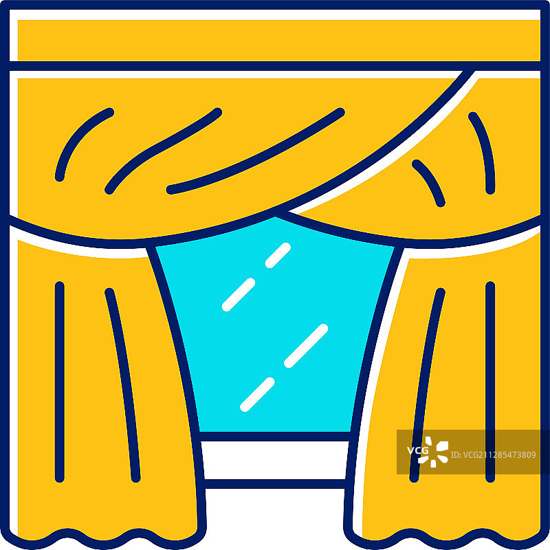 彩色窗帘图标面板图片素材