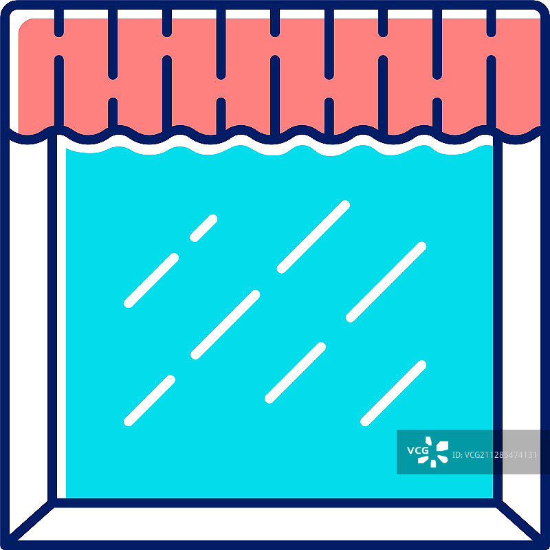 房屋和办公室窗户的窗帘颜色图标图片素材