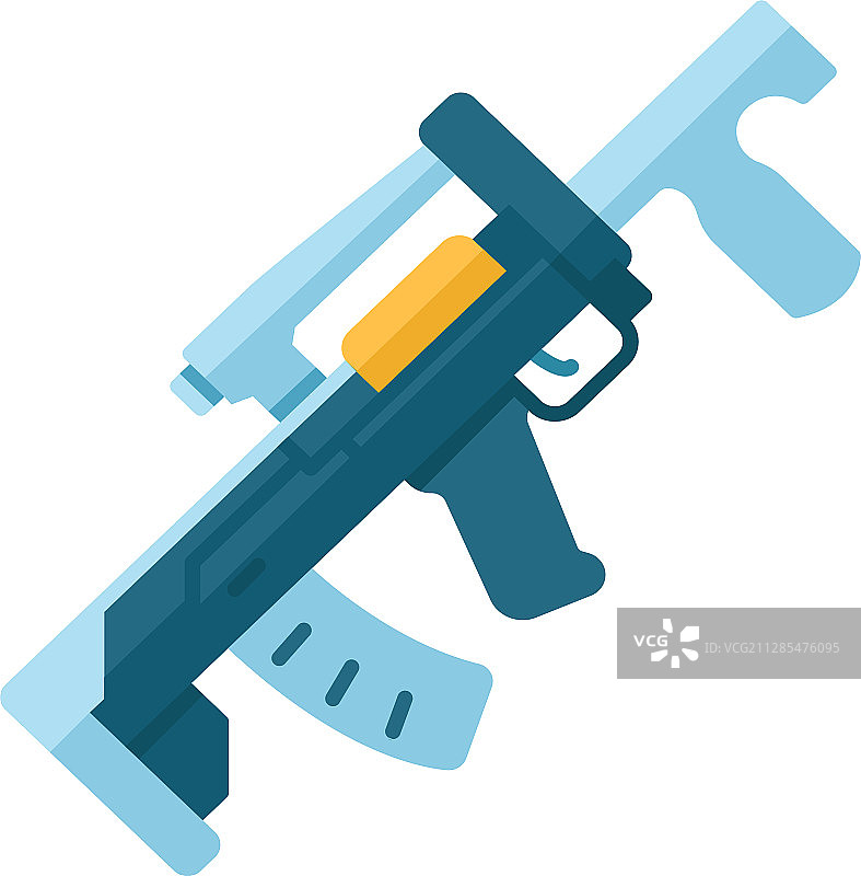 Groza武器扁平设计长阴影彩色图标图片素材