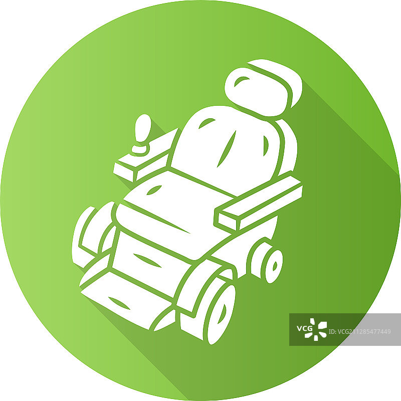 电动轮椅扁平设计长阴影图片素材