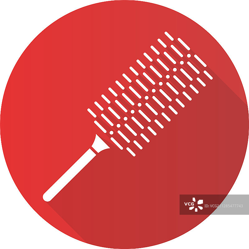 梳子扁平设计长阴影字形图标图片素材