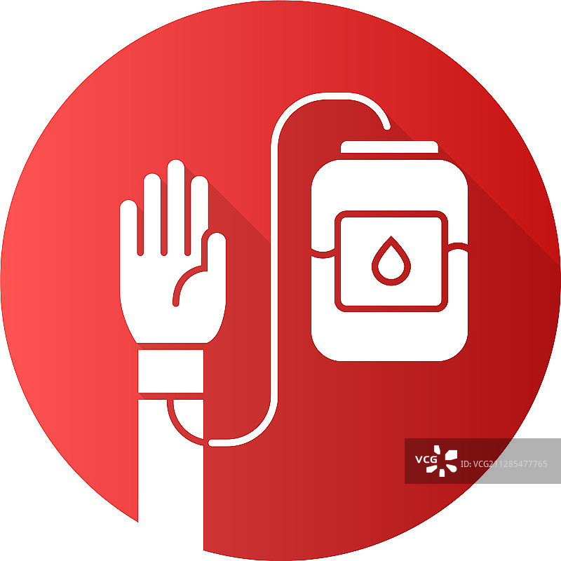 捐献关系扁平设计长阴影字形图标图片素材