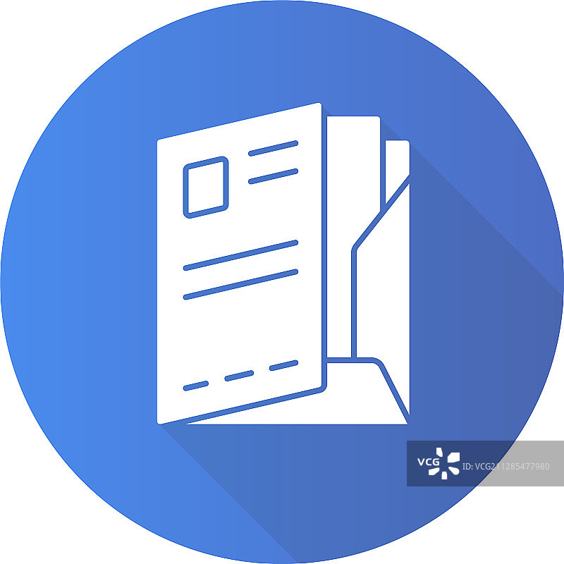 文档文件夹扁平设计长阴影字形图片素材