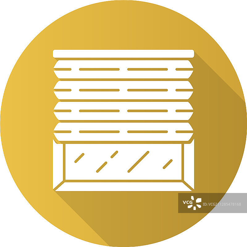 百褶窗帘扁平设计长阴影glyph图标图片素材