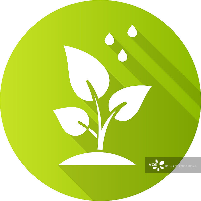 种植树木扁平风长阴影图标图片素材